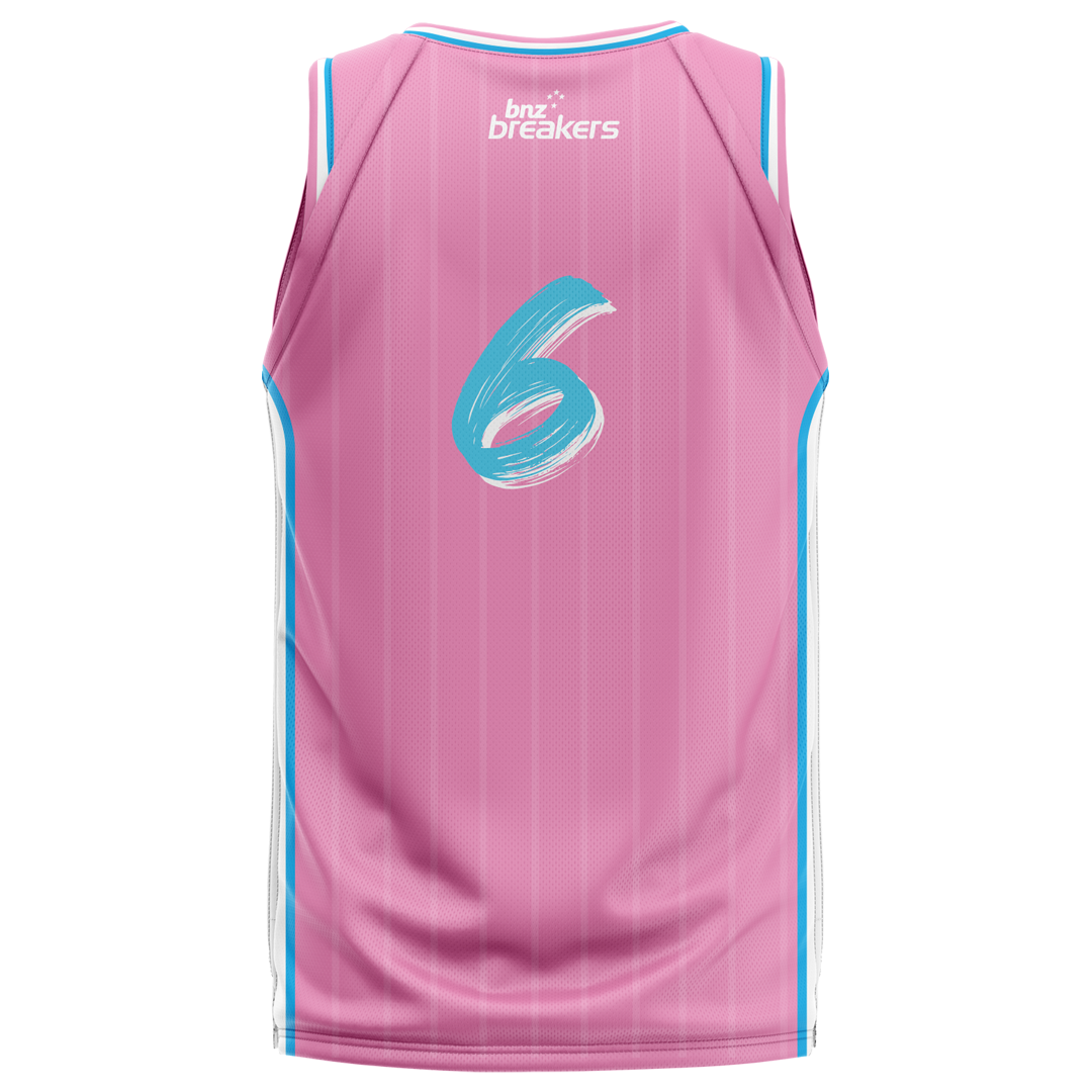 NZ Breakers NBL25 Fan Jersey - Pink - Jackson-Cartwright