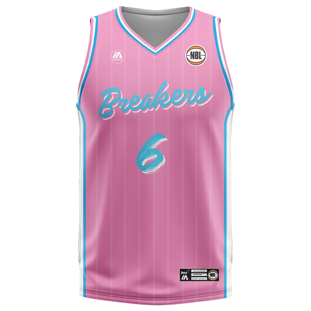 NZ Breakers NBL25 Fan Jersey - Pink - Jackson-Cartwright