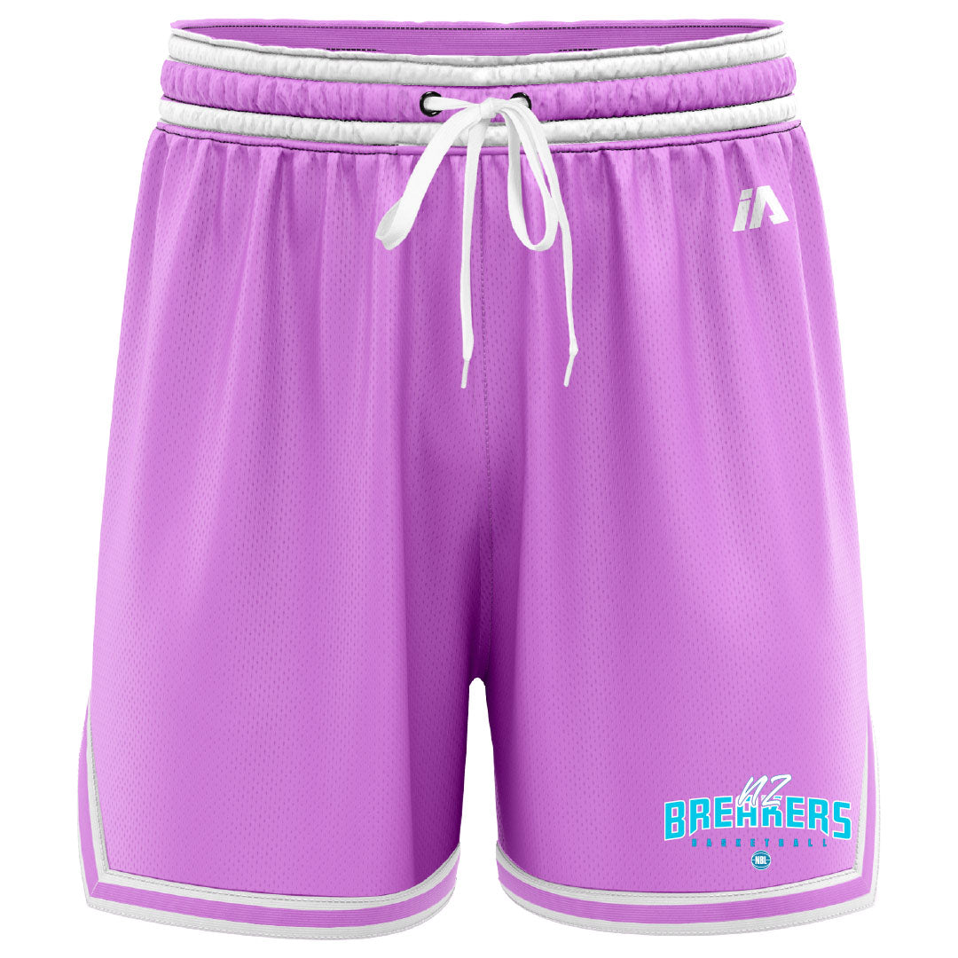 NZ Breakers Staple Casual Shorts with Pockets - Pink/White